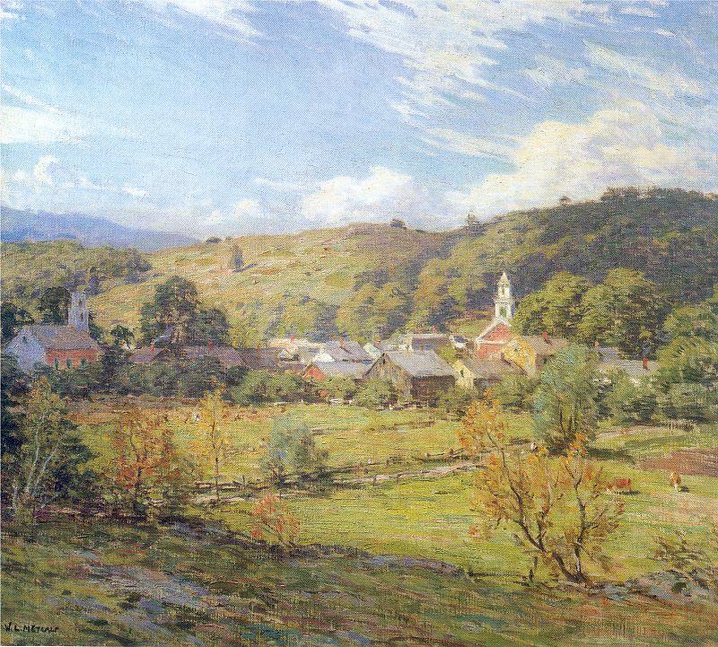 Metcalf, Willard Leroy The Village- September Morning oil painting picture